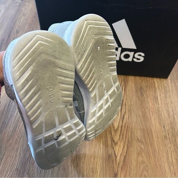 ADIDAS Cloudfoam gray white athletic training running shoes sneakers women’s 8.5 - Picture 5 of 7